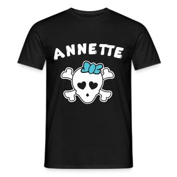 Piratin Annette Design für Mädchen und Frauen - Männer T-Shirt - Schwarz - Vorne - AI Model Male 178 light (178cm)