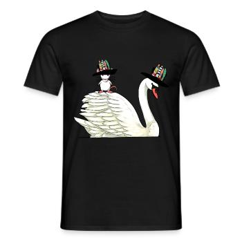 Schwan Maus Nager Vogel Hippie Freunde Tiere Kind - Männer T-Shirt - Schwarz - Vorne - AI Model Male 178 light (178cm)