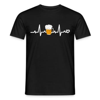 Beer Heart Line - Men's T-Shirt - black - Front - AI Model Male 178 light (178cm)