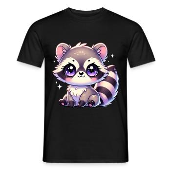 Super Cute Kawaii Baby Racoon - Männer T-Shirt - Schwarz - Vorne - AI Model Male 178 light (178cm)