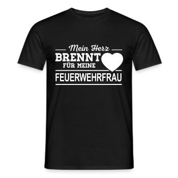 Feuerwehrfrau Herz Feuerwehr - Männer T-Shirt - Schwarz - Vorne - AI Model Male 178 light (178cm)