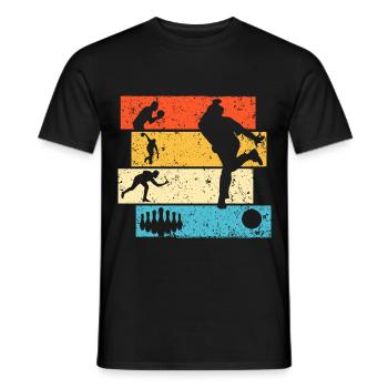 bowling bowling bowler rétro - T-shirt homme - noir - Devant - AI Model Male 178 light (178cm)