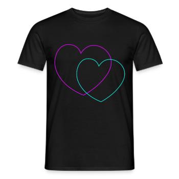 Herz Herzen Liebe Partner Partnerschaft Paar - Männer T-Shirt - Schwarz - Vorne - AI Model Male 178 light (178cm)