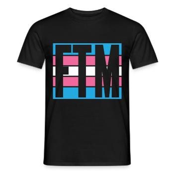 Female to Male / Transgender Pride Design - Men's T-Shirt - black - Front - AI Model Male 178 light (178cm)