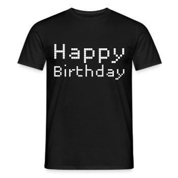 Happy Birthday Greetings - Men's T-Shirt - black - Front - AI Model Male 178 light (178cm)