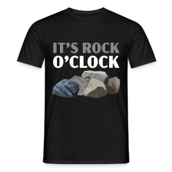 It's Rock O'clock Geology Stone Collecting - Men's T-Shirt - black - Front - AI Model Male 178 light (178cm)