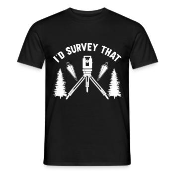 J’arpenterais le technicien foncier arpenteur-géomètre - T-shirt homme - noir - Devant - AI Model Male 178 light (178cm)
