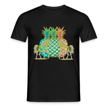 Ananas Licorne d’été Licornes Fruits Fruits Cheval - T-shirt homme - noir - Devant - AI Model Male 178 light (178cm)