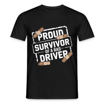 Proud Survivor Of A Bad Driver 2 - Männer T-Shirt - Schwarz - Vorne - AI Model Male 178 light (178cm)