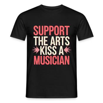 Support The Arts Kiss A Musician 6 - Männer T-Shirt - Schwarz - Vorne - AI Model Male 178 light (178cm)