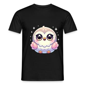 Super Cute Kawaii Baby Owl - Männer T-Shirt - Schwarz - Vorne - AI Model Male 178 light (178cm)