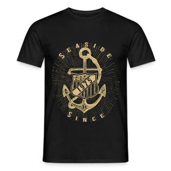 Seaside since 1975 - Men's T-Shirt - black - Front - AI Model Male 178 light (178cm)