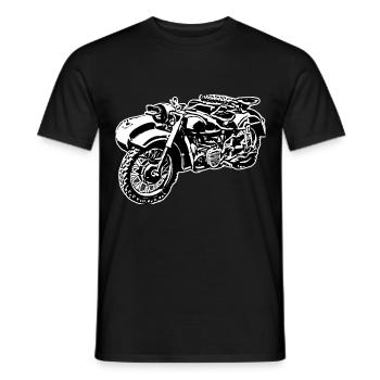 Mofa moped team Ural Ostalgie GDR mofa DDR mope - Men's T-Shirt - black - Front - AI Model Male 178 light (178cm)