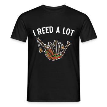 I Reed A Lot Bagpipes Instrument Musician D - Men's T-Shirt - black - Front - AI Model Male 178 light (178cm)