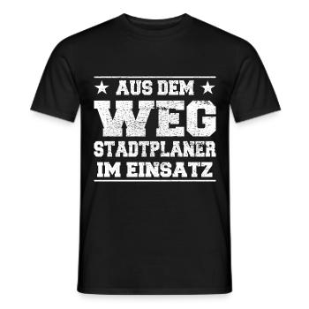 Aus dem Weg Stadtplaner im Einsatz Design - Männer T-Shirt - Schwarz - Vorne - AI Model Male 178 light (178cm)