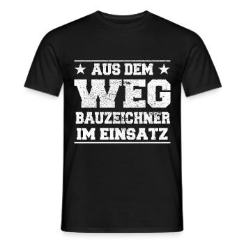Aus dem Weg Bauzeichner im Einsatz Design - Männer T-Shirt - Schwarz - Vorne - AI Model Male 178 light (178cm)
