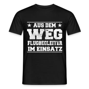 Aus dem Weg Flugbegleiter im Einsatz Design - Männer T-Shirt - Schwarz - Vorne - AI Model Male 178 light (178cm)
