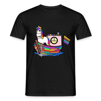 Rainbow Unicorns Sailors Rainbow Flag - Men's T-Shirt - black - Front - AI Model Male 178 light (178cm)