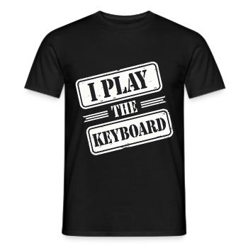 I Play The Keyboard 17 - Männer T-Shirt - Schwarz - Vorne - AI Model Male 178 light (178cm)