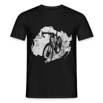 Vélo pour hommes avec VTT et vélo de course à la douane - T-shirt homme - noir - Devant - AI Model Male 178 light (178cm)