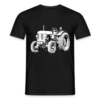 Tracteur RS14 Steyr Austria /Agriculteur / Enfant du village - T-shirt homme - noir - Devant - AI Model Male 178 light (178cm)