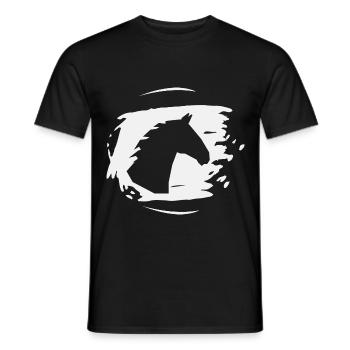 Pferd Hengst Ross Stute Reitsport - Männer T-Shirt - Schwarz - Vorne - AI Model Male 178 light (178cm)