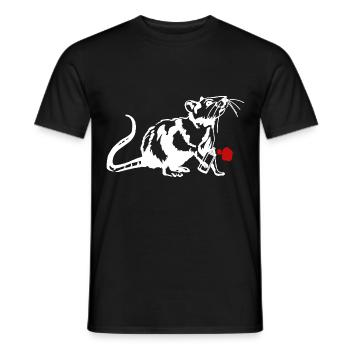 Street Art Rat with Graffiti Can - Men's T-Shirt - black - Front - AI Model Male 178 light (178cm)