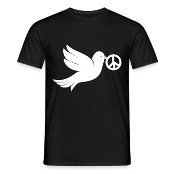 Signe de paix de la colombe de la paix - T-shirt homme - noir - Devant - AI Model Male 178 light (178cm)