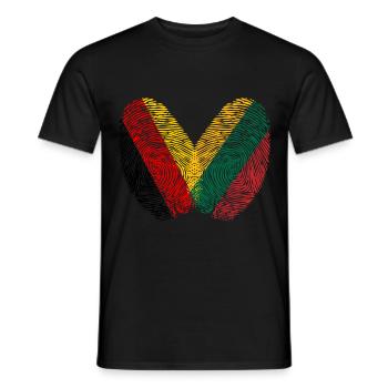 Fingerabdruck Litauer Litauen - Männer T-Shirt - Schwarz - Vorne - AI Model Male 178 light (178cm)