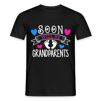 Bientôt nous serons grand-mère et grand-père, nous serons grands-parents - T-shirt homme - noir - Devant - AI Model Male 178 light (178cm)