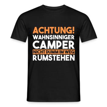 Wohnmobil Wohnwagen Caravan Camping Camper - Männer T-Shirt - Schwarz - Vorne - AI Model Male 178 light (178cm)