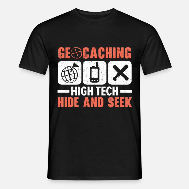 Géocachette de haute technologie Cache-cache - T-shirt homme - noir