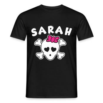 Piratin Sarah Design für Mädchen und Frauen - Männer T-Shirt - Schwarz - Vorne - AI Model Male 178 light (178cm)