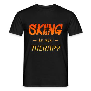 ski - skiing - Männer T-Shirt - Schwarz - Vorne - AI Model Male 178 light (178cm)