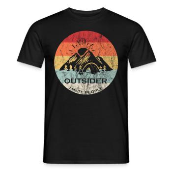 CAMPING I HATE PEOPLE Geschenkidee - Männer T-Shirt - Schwarz - Vorne - AI Model Male 178 light (178cm)