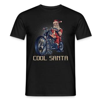 Weihnachtsmann Biker Weihnachten Motorrad Geschenk - Männer T-Shirt - Schwarz - Vorne - AI Model Male 178 light (178cm)