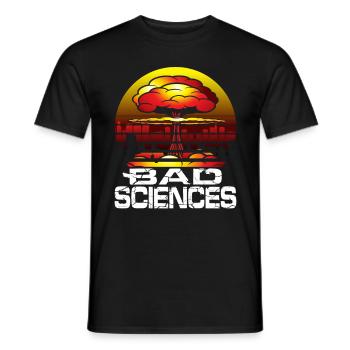 Evil Science Atom Physicist Atomic Bomb Gift - Men's T-Shirt - black - Front - AI Model Male 178 light (178cm)