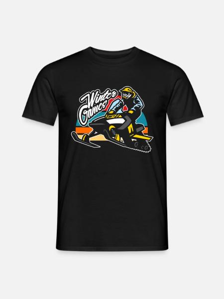 Snowmobile Rennen Wintersport Extremsport Geschenk - Männer T-Shirt - Schwarz