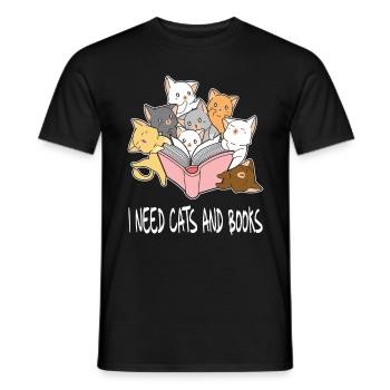 Chat Livre Lecture Rat animal de compagnie Mieze cadeau - T-shirt homme - noir - Devant - AI Model Male 178 light (178cm)