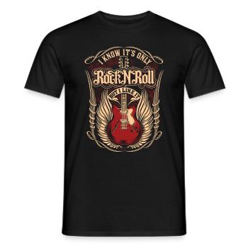 Gitarre Rock 'n' Roll E-Gitarre Musik Fun Geschenk - Männer T-Shirt - Schwarz - Vorne - AI Model Male 178 light (178cm)