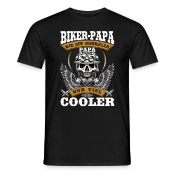 Biker Papa Motorrad Hobby Geschenk zum Vatertag - Männer T-Shirt - Schwarz - Vorne - AI Model Male 178 light (178cm)