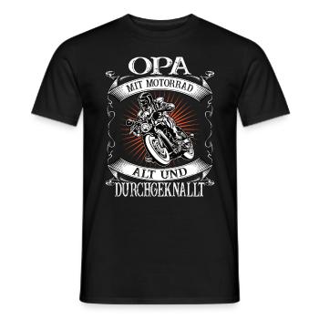 Grandpa with motorcycle biker pensioner gift - Men's T-Shirt - black - Front - AI Model Male 178 light (178cm)