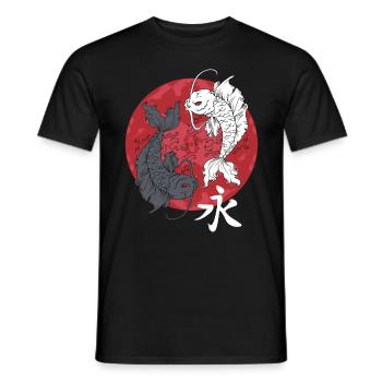 Japanisch Koi Zierfisch Teich Japan Fisch Geschenk - Männer T-Shirt - Schwarz - Vorne - AI Model Male 178 light (178cm)