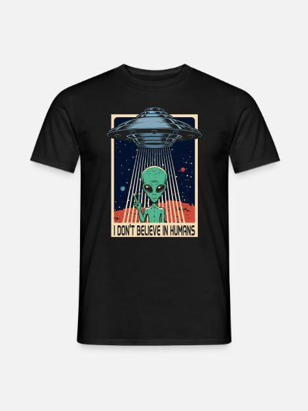 Alien UFO Außerirdisch Menschheit Lustig Geschenk - Männer T-Shirt - Schwarz
