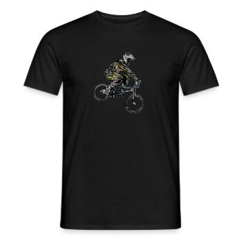 BMX Mountainbike - Männer T-Shirt - Schwarz - Vorne - AI Model Male 178 light (178cm)