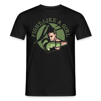 Fight Like A Girl Boxerin Boxen Punch Martial Arts - Männer T-Shirt - Schwarz - Vorne - AI Model Male 178 light (178cm)