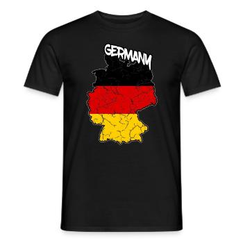 Allemagne Carte Drapeau Allemand Allemagne - T-shirt homme - noir - Devant - AI Model Male 178 light (178cm)