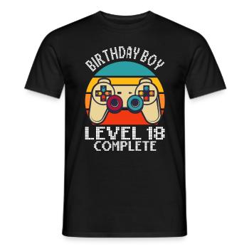 Niveau 18 terminé - 18e anniversaire Gamepad Gamer - T-shirt homme - noir - Devant - AI Model Male 178 light (178cm)