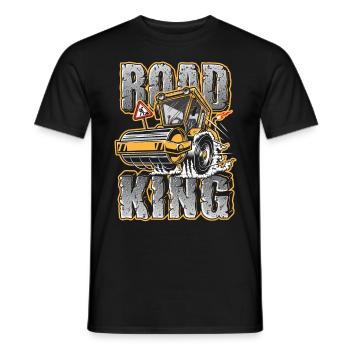 Construction worker road construction construction roller gift - Men's T-Shirt - black - Front - AI Model Male 178 light (178cm)