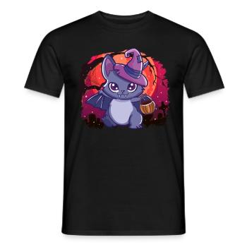 Chauve-souris vampire douce.Joli motif d'Halloween - T-shirt homme - noir - Devant - AI Model Male 178 light (178cm)